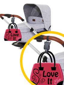 Taschenhalter am Kinderwagen
